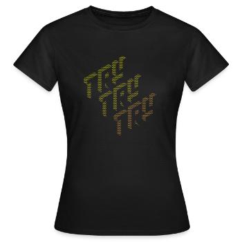 Try yellow to orange. - Women's T-Shirt - black - Front - AI Model Female 172 dark (172cm)