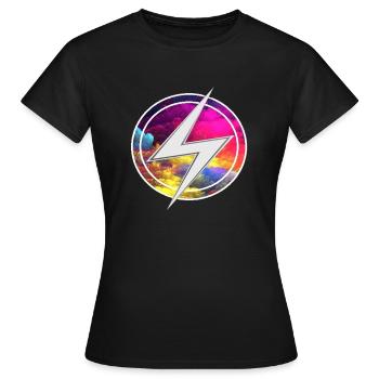 Éclairs colorés - T-shirt Femme - noir - Devant - AI Model Female 172 dark (172cm)