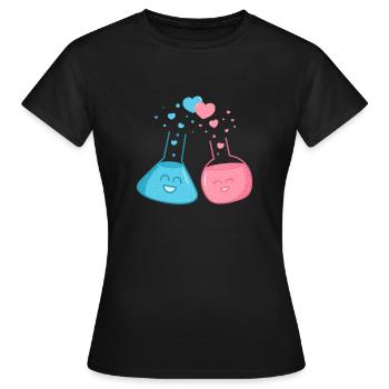 Les flacons chimiques bleus et roses ont une chimie - T-shirt Femme - noir - Devant - AI Model Female 172 dark (172cm)