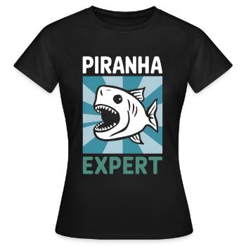 Piranha - Frauen T-Shirt - Schwarz - Vorne - AI Model Female 172 dark (172cm)