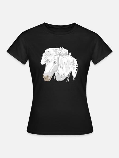 Poney Cheval Blanc Cheval Blanc - T-shirt Femme - noir