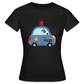 Police Police Commissioner Blue Lights - Women's T-Shirt - black - Front - AI Model Female 172 dark (172cm)