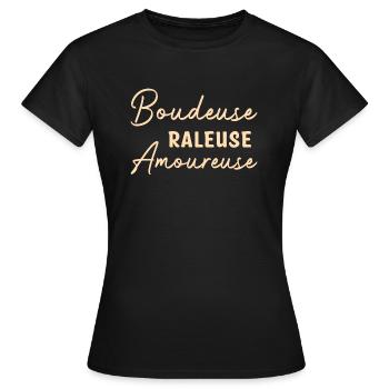 Citation boudeuse tee shirt boudeuse - T-shirt Femme - noir - Devant - AI Model Female 172 dark (172cm)