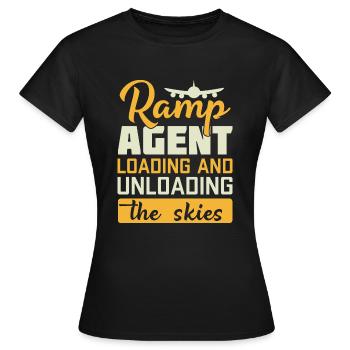 Agent de rampe Chargement et déchargement du ciel - T-shirt Femme - noir - Devant - AI Model Female 172 dark (172cm)
