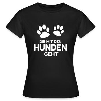 Die mit den Hunden geht - Frauen T-Shirt - Schwarz - Vorne - AI Model Female 172 dark (172cm)