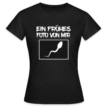 Baby Party Gag Crazy Geek: Ein frühes Foto von mir - Frauen T-Shirt - Schwarz - Vorne - AI Model Female 172 dark (172cm)