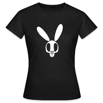 Lapin crâne blanc - T-shirt Femme - noir - Devant - AI Model Female 172 dark (172cm)