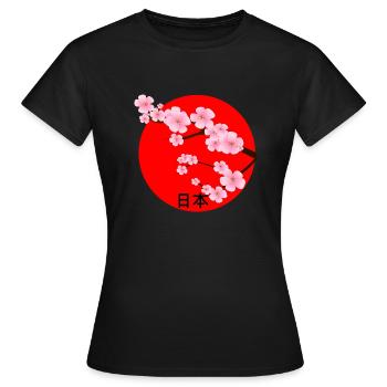 Japan Kirschblueten Asien Japanfan Japanreise - Frauen T-Shirt - Schwarz - Vorne - AI Model Female 172 dark (172cm)