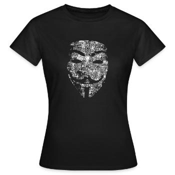 Anonymus Hacker Maske - Frauen T-Shirt - Schwarz - Vorne - AI Model Female 172 dark (172cm)