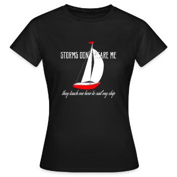 Segeln Segelboot Skipper Sturm Boot Yacht Kapitän - Frauen T-Shirt - Schwarz - Vorne - AI Model Female 172 dark (172cm)