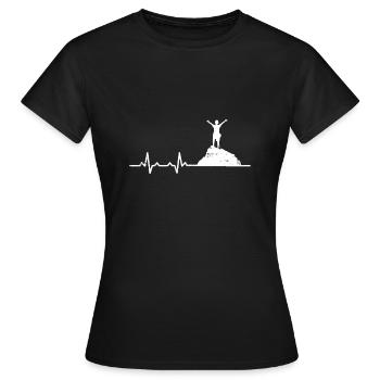 Bouldering Bouldering rythme cardiaque cadeau rythme cardiaque - T-shirt Femme - noir - Devant - AI Model Female 172 dark (172cm)