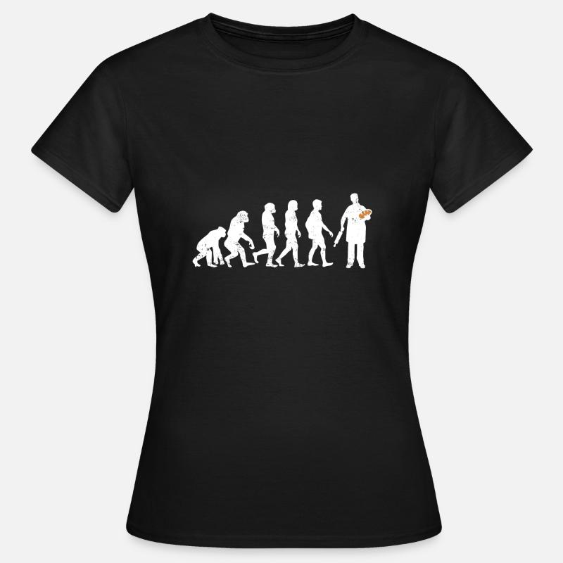 Bäcker evolution geschenk brot backen beruf teig - Frauen T-Shirt - Schwarz