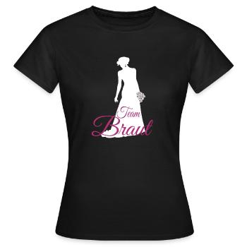Team Braut - Junggesellinnenabschied JGA Feier - Frauen T-Shirt - Schwarz - Vorne - AI Model Female 172 dark (172cm)