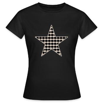 T-Shirt Star - Design Art Déco - T-shirt Femme - noir - Devant - AI Model Female 172 dark (172cm)