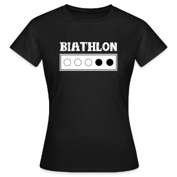 Biathlon Sport d'hiver - T-shirt Femme - noir - Devant - AI Model Female 172 dark (172cm)