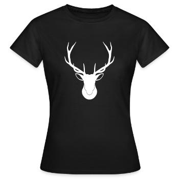 Hirsch - Hirschgeweih - Frauen T-Shirt - Schwarz - Vorne - AI Model Female 172 dark (172cm)