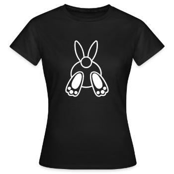 Hase - Häschen - Frauen T-Shirt - Schwarz - Vorne - AI Model Female 172 dark (172cm)