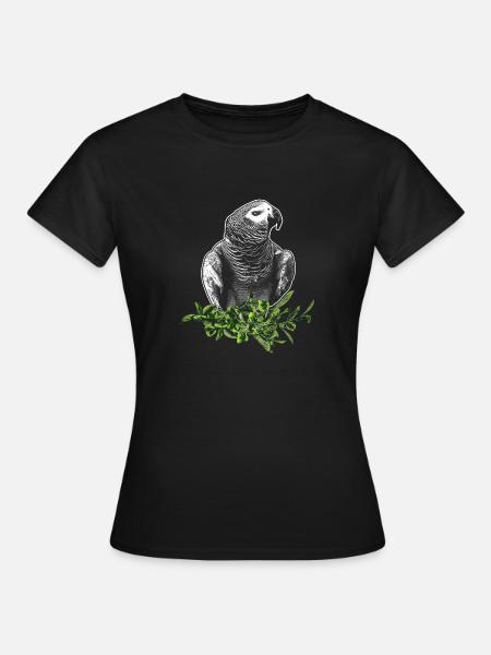 Graupapagei - Frauen T-Shirt - Schwarz