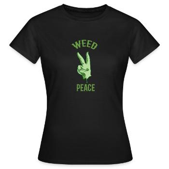 Weed Peace Kiffer Shirt Cannabis - T-shirt Femme - noir - Devant - AI Model Female 172 dark (172cm)