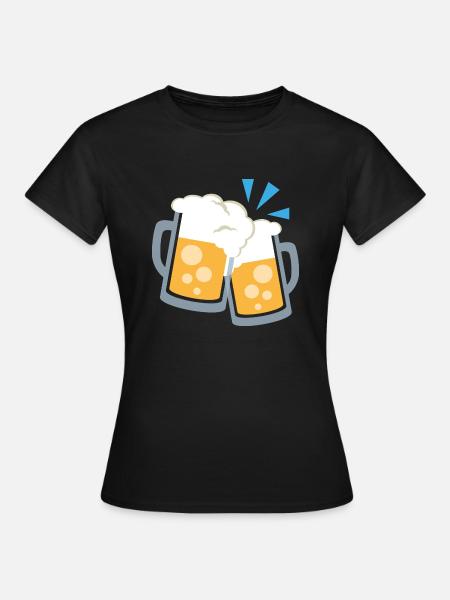 wiesn bier krüge - Frauen T-Shirt - Schwarz