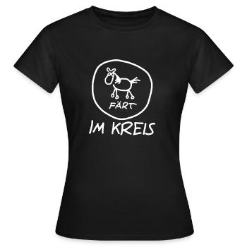 Färt im Kreis weiß | Pferd - Frauen T-Shirt - Schwarz - Vorne - AI Model Female 172 dark (172cm)