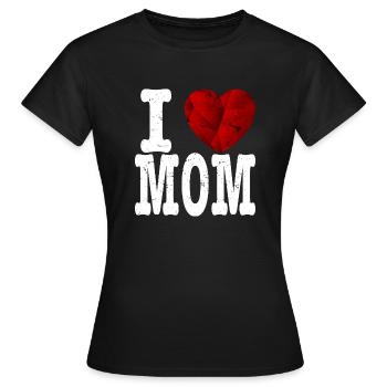 I love Mom T Shirt Geschenk Rubin Herz mama - Frauen T-Shirt - Schwarz - Vorne - AI Model Female 172 dark (172cm)