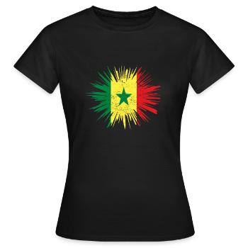 Cadeau Splatter Land Roots Senegal - T-shirt Femme - noir - Devant - AI Model Female 172 dark (172cm)