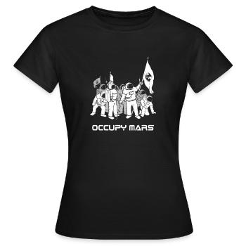 Occupy Mars Exploration astronaute Voyage T-shirt - T-shirt Femme - noir - Devant - AI Model Female 172 dark (172cm)