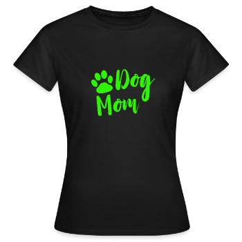 Chien maman avec patte en vert comme un cadeau - T-shirt Femme - noir - Devant - AI Model Female 172 dark (172cm)