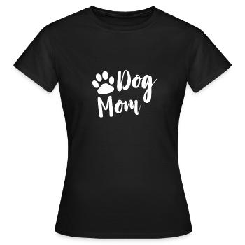 Chien maman avec patte en blanc comme un cadeau - T-shirt Femme - noir - Devant - AI Model Female 172 dark (172cm)