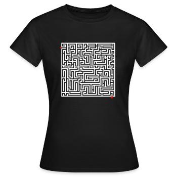 Maze puzzle - Women's T-Shirt - black - Front - AI Model Female 172 dark (172cm)