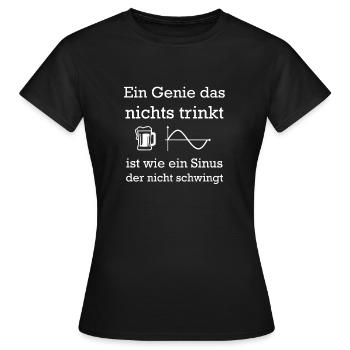 Genie Sinus - Frauen T-Shirt - Schwarz - Vorne - AI Model Female 172 dark (172cm)