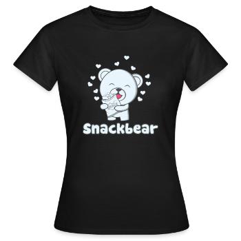 Snack Ours / snack-bar avec coeur - T-shirt Femme - noir - Devant - AI Model Female 172 dark (172cm)