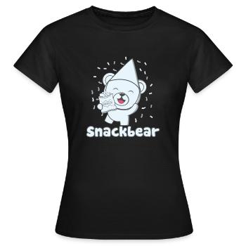 Snack-bar / ours Snack avec un chapeau - T-shirt Femme - noir - Devant - AI Model Female 172 dark (172cm)