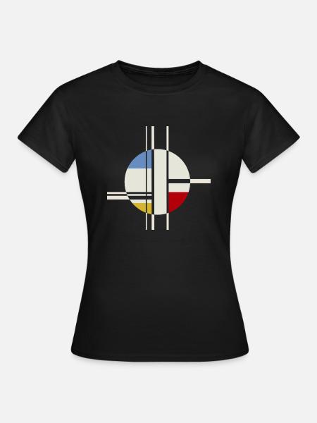 Kreis Rechtecke Abstrakt Modern Art - Frauen T-Shirt - Schwarz