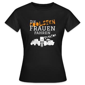 Die coolsten Frauen Traktor - Frauen T-Shirt - Schwarz - Vorne - AI Model Female 172 dark (172cm)
