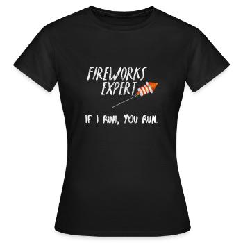 Feux d'artifice feux d'artifice experts idée cadeau Nouvel An - T-shirt Femme - noir - Devant - AI Model Female 172 dark (172cm)