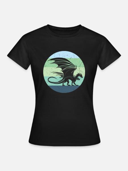 Welsh Dragon Retro - Women's T-Shirt - black