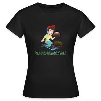 Sondeln - der Militaria-Sondler WW2 Schatzsuche - Frauen T-Shirt - Schwarz - Vorne - AI Model Female 172 dark (172cm)
