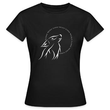 Einsamer Wolf weiß - Frauen T-Shirt - Schwarz - Vorne - AI Model Female 172 dark (172cm)