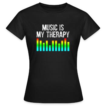 La musique est ma thérapie - T-shirt Femme - noir - Devant - AI Model Female 172 dark (172cm)