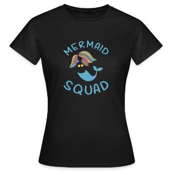Mermaid Squad Fête d'anniversaire cadeau - T-shirt Femme - noir - Devant - AI Model Female 172 dark (172cm)