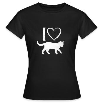 J’aime les chats - T-shirt Femme - noir - Devant - AI Model Female 172 dark (172cm)