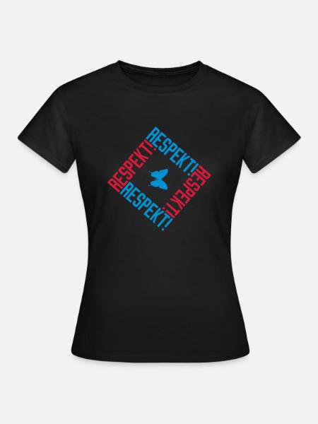 Respekt Schmetterling Abstrakt Muster Motto - Frauen T-Shirt - Schwarz