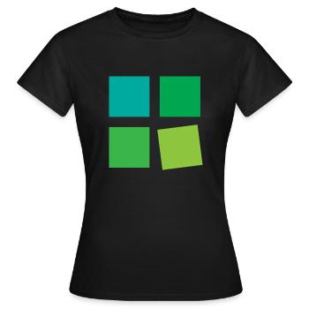 Carreaux carrés verts - T-shirt Femme - noir - Devant - AI Model Female 172 dark (172cm)