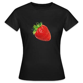 Erdbeere - Frauen T-Shirt - Schwarz - Vorne - AI Model Female 172 dark (172cm)