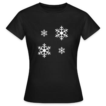 White snowflake / white snowflake - Women's T-Shirt - black - Front - AI Model Female 172 dark (172cm)