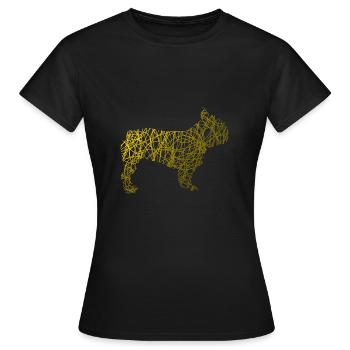 Hund Hunde Hündchen Sticker - Frauen T-Shirt - Schwarz - Vorne - AI Model Female 172 dark (172cm)