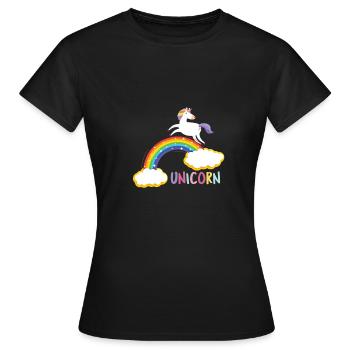 Unicorn - Frauen T-Shirt - Schwarz - Vorne - AI Model Female 172 dark (172cm)