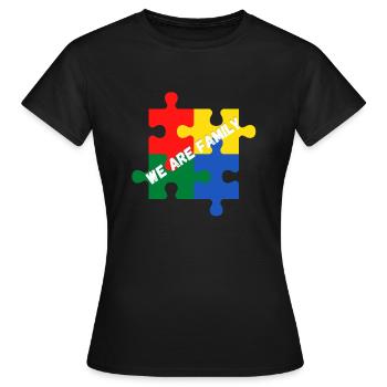 We are family. We are a family - Women's T-Shirt - black - Front - AI Model Female 172 dark (172cm)
